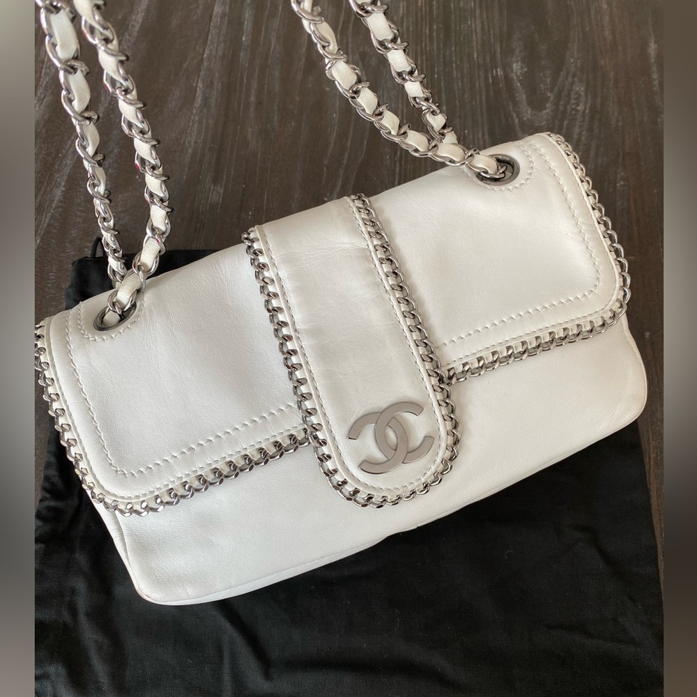 CHANEL flap bag with silver hardware